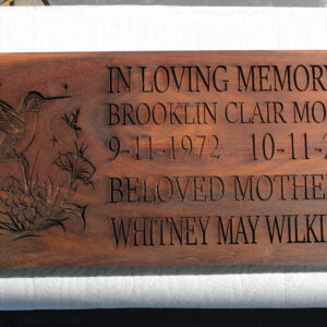 Memorial Plaque in Dark Walnut